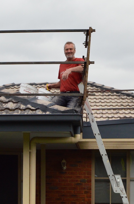 Professional roof restoration work