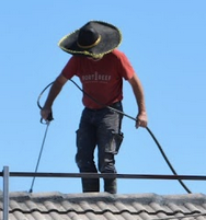 Professional roof restoration work