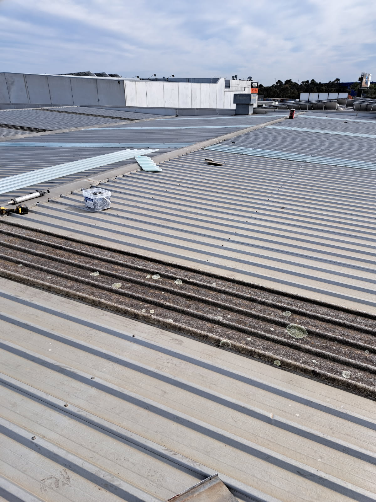 Last old polycarbonate sheet being removed